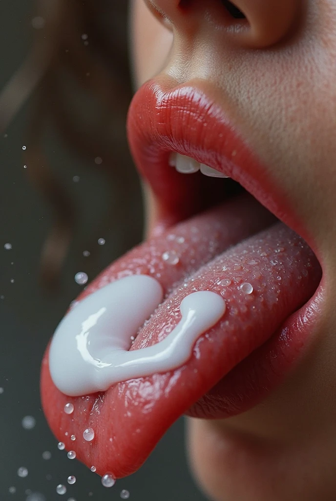 make a mouth dripping white cum 