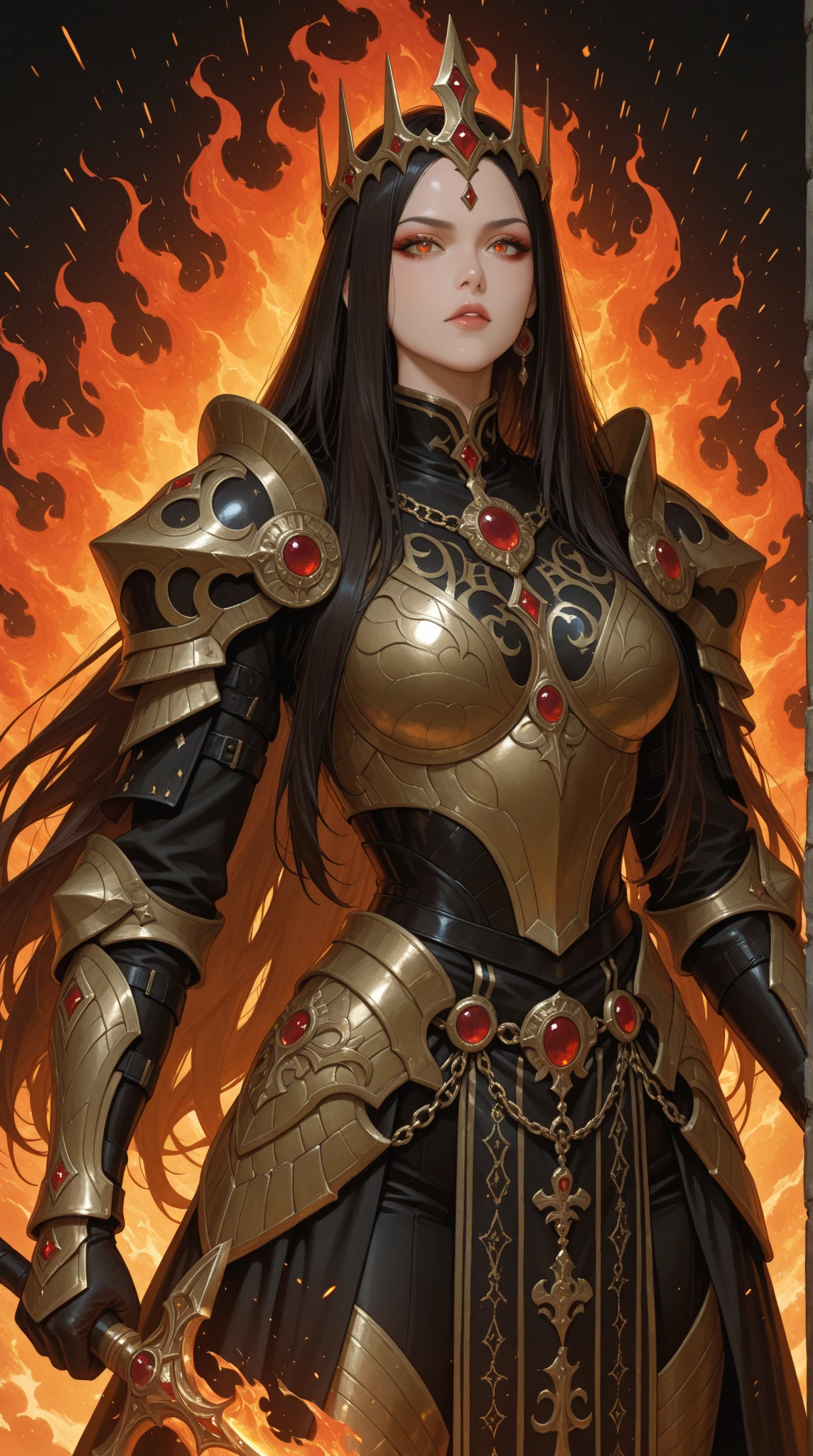 4K, Masterpiece, highres, absurdres, smiling,beautiful ballgown,dslayer, a dark haired woman in a dress, and armor, posing for a picture , wearing a ballgown,the only thing they fear is you, rip and tear until it is done, he is doom, the slayer's time is now, <lora:SlayerGown:1>