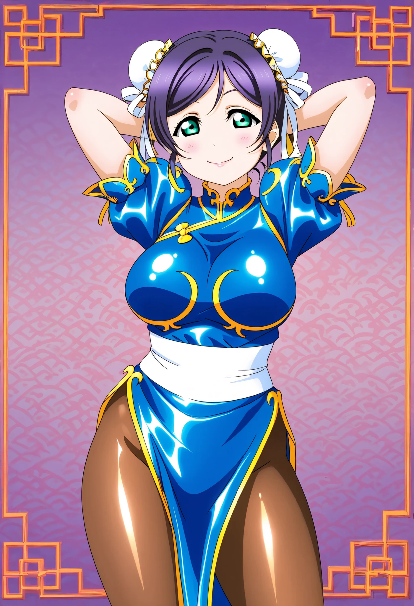 　Beautiful girl Chun-Li in long-sleeved Chinese clothing(1 person)  Exposing the nipples