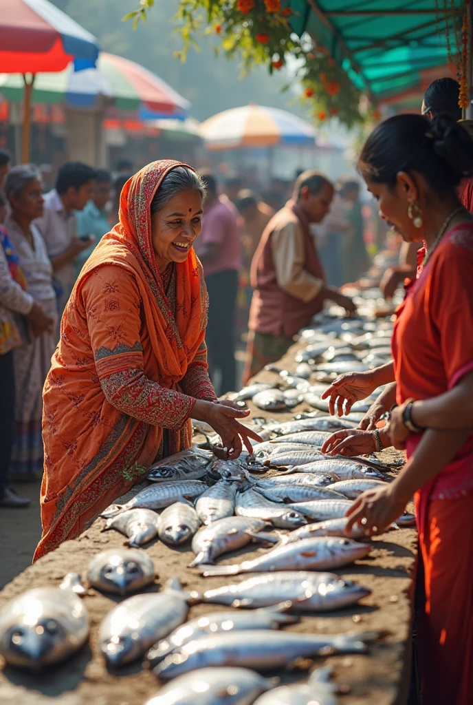 Indian fish seller women 