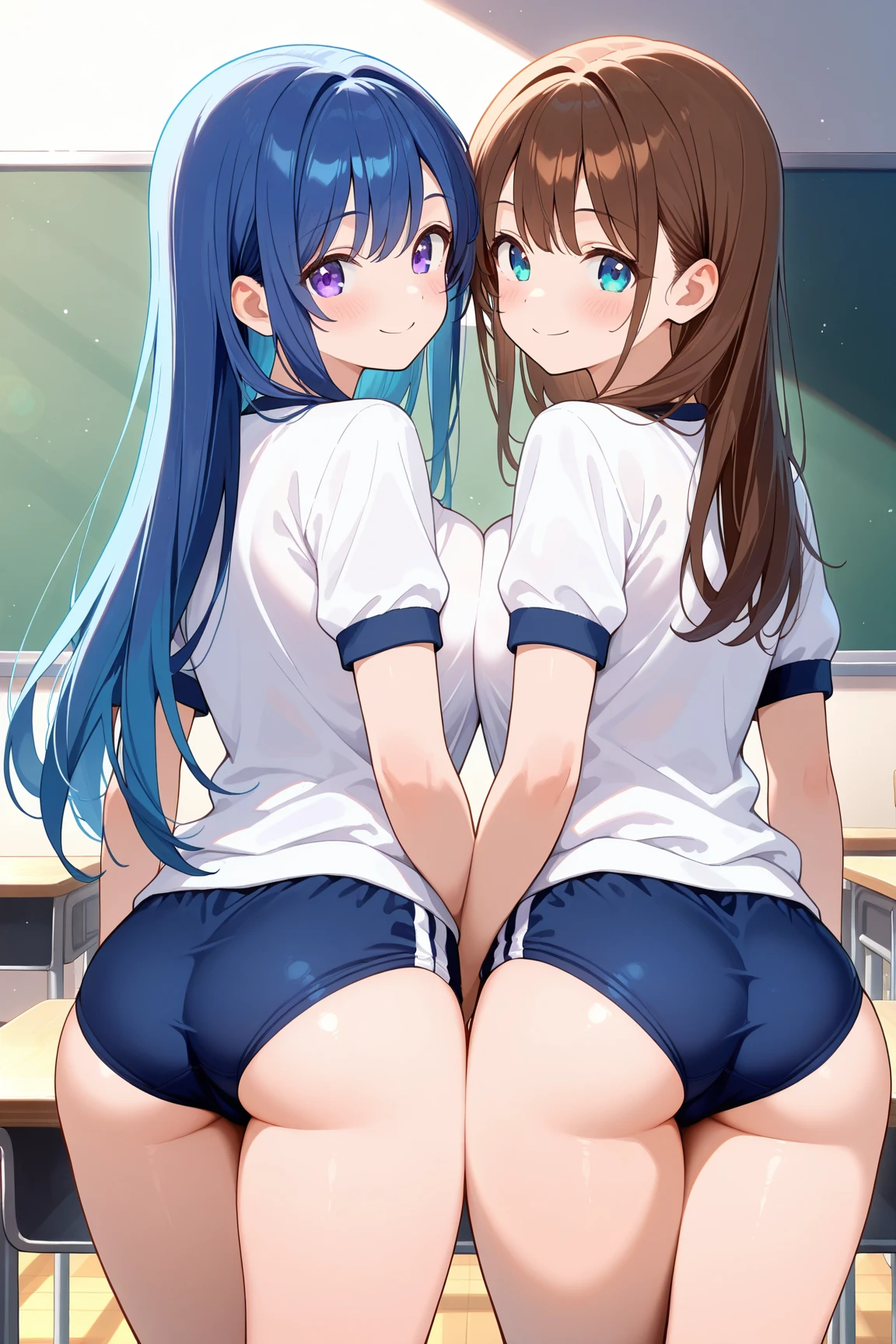 2 girls, kissing, (best quality),(masterpiece:1.1), full body, dynamic angle, , cute, clear facial skin,double v, big breasts, outdoors, alley, happy, kneeling, from behind, ass view, after, cum in breasts, ahegao,grab breatst, heart in eyes, naked, hearts around face, milk, naked, (Juicy Ass POV:1.1), lean forward