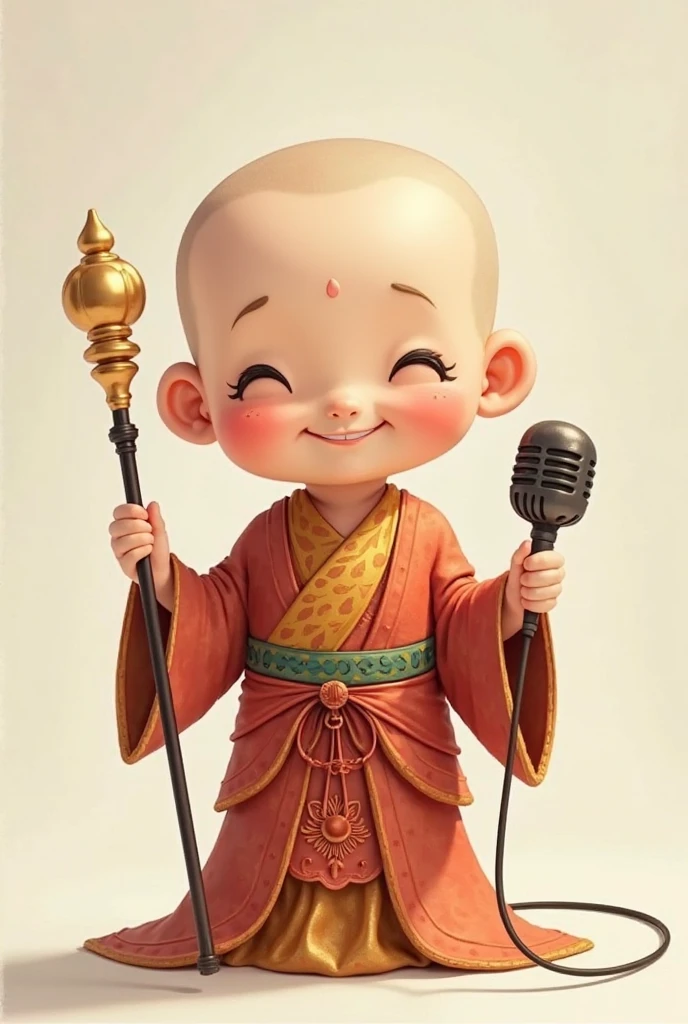 Close up of child holding microphone in front of black background, lovely digital painting, singing for you, High-quality portraits, adorable digital art, cute portrait, digitally drawn, hori, sing for the laughter, high quality digital painting, najun chengt, cartoon digital painting, author：Li Di, by Yu Zhiding, author：Yin Dou Rui, intriguing