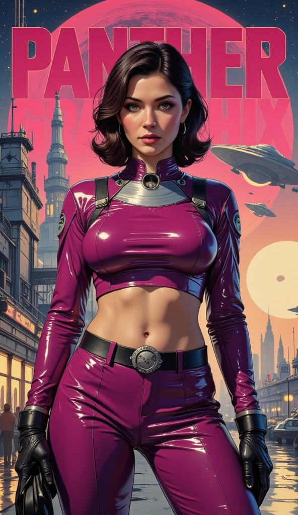 girl, (hotify:1.2), (vampire:1.4), (Futuristic,Steampunk:1.4),Bodybuilder,Tiny Breasts,(Standing in an s-shape),Medium Hair,Mohawk,(pink Turtleneck,black Western Pants:1.3),fate/extra,Fantasy Armor ,(masterpiece,detailed,highres:1.4)