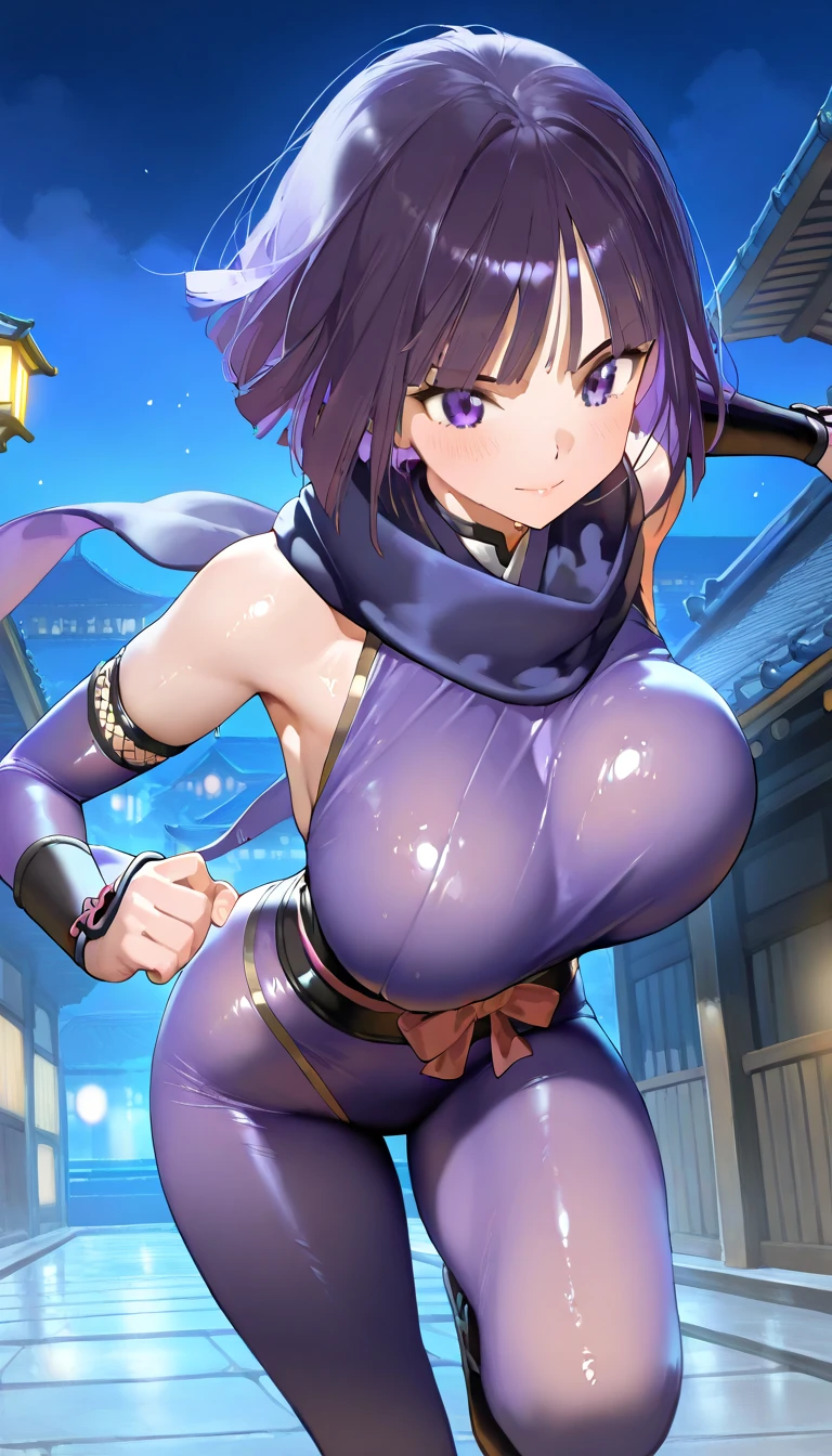Scaramouche(genshin impact),1girl,solo,super huge breasts,looking at viewer,near,standing up,in room