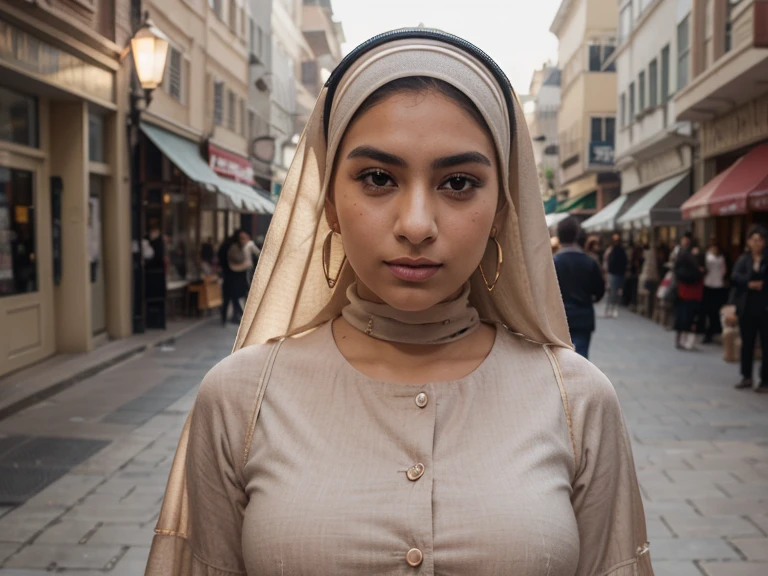 beautiful woman wearing a hijab was baptized by a Christian priest in a church and became a Christian