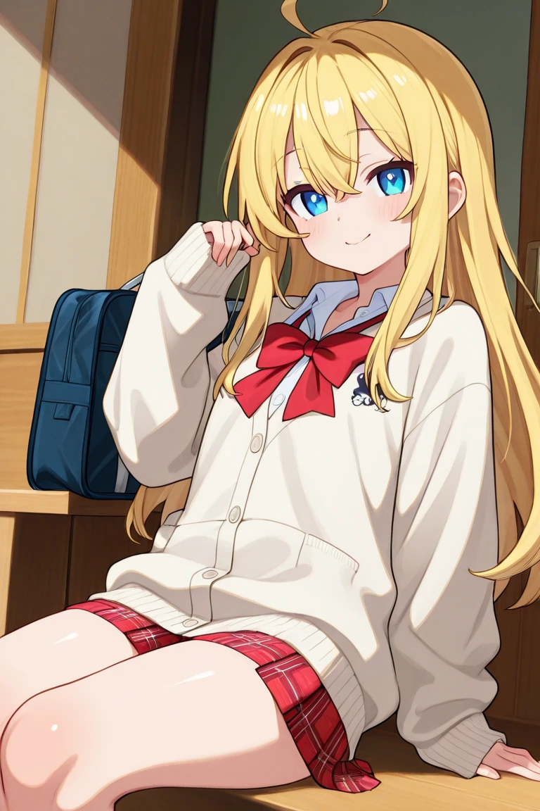 Anime girl unzipping her jacket, looking seductively