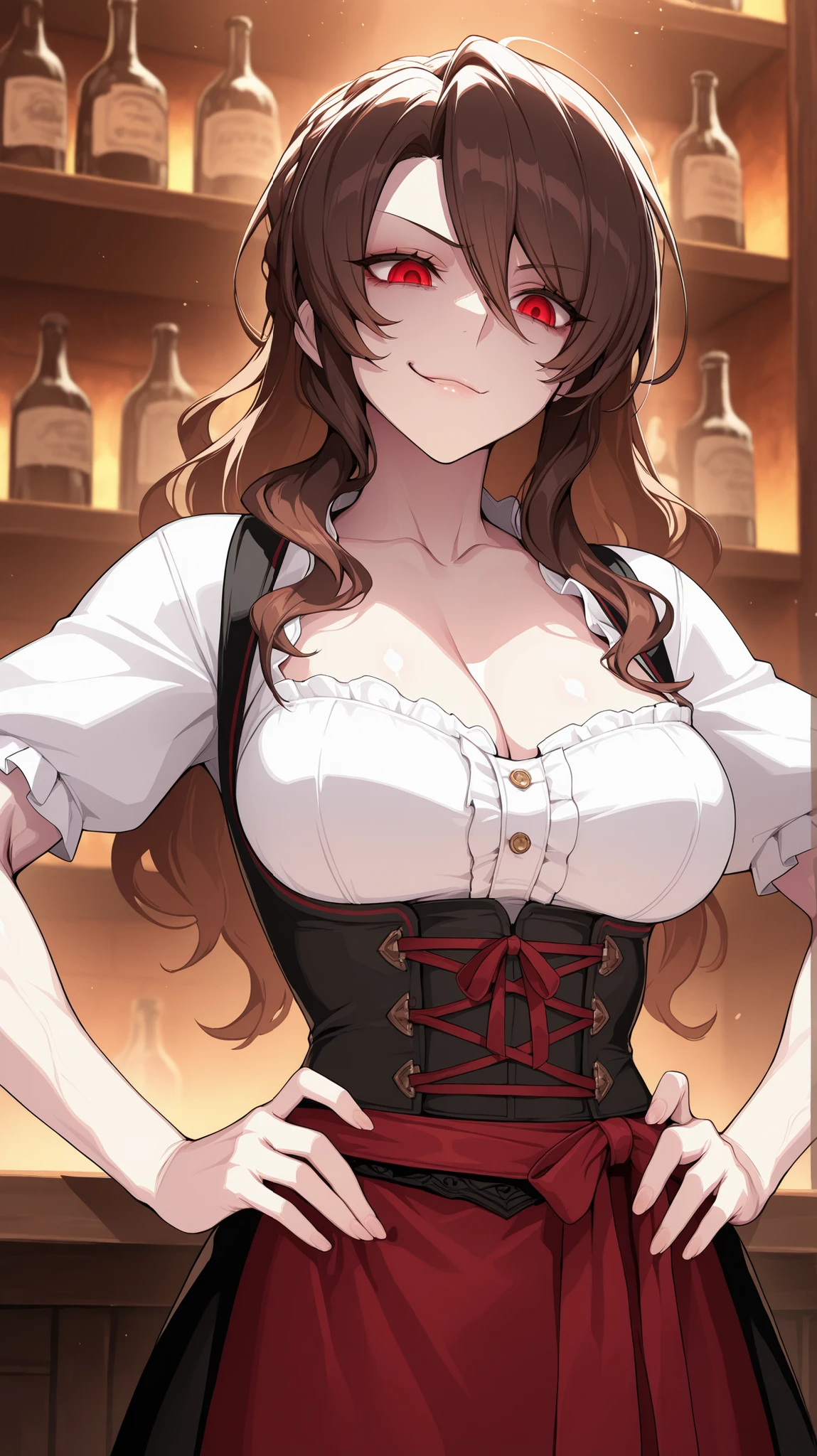 (fantasy:1.5),(8k,masterpiece, top quality, best quality,beautiful and aesthetic:1.2,professional illustrasion:1.1,ultra detail:1.3,perfect lighting),extremely detailed,highest detailed,incredibly absurdres , highres, ultra detailed,intricate:1.6,(Alchemy Workshop:1.4),A girl mixing,Medicine in many small bottles,holding small potion,colorful:1.4,zentangle,(a girl 26yo old),(cute girl),pointed chest:1.3,(double breasted:1.2,under bust:1.2), Amazing Cleavage:1.3, thin waist, big ass, Raised sexy, big breast: 1.2 posed cleavage:1.2,(female alchemy),(highly detailed beautiful face and eyes,firm breasts),oily skin,((bronde hair, long pony tail hair)),thin pubic hair,cute,lovely,beautifuk alchemist costume,smile,in the kitchen,smile,seductive weak smiling,(with sparkling eyes and a contagious smile),open mouth, Looking at Viewer,