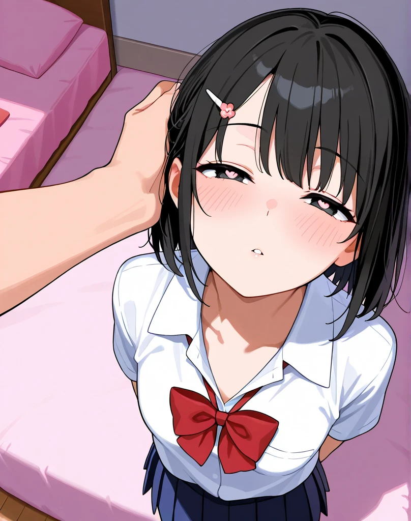 (One transcendent beautiful girl)、ultra-detailed、(8k, RAW photo, best quality, masterpiece:1.2), (extremely detailed 8k wallpaper),professional lighting,sharp focus, depth of field、(((Detailed and accurate face))),(((close up face)))、nfws,((Brown Hair、short hair))、(((Beautiful Eyes))),((20-year-old woman))、((Gal))、(Earrings).(((JK uniform、black tights))),(sneakers)、((School Bags)),((A room in an apartment))、(((entrance)))、(((Kneeling、Arched back))),(((look up at viewer、Looking up)))、((Open your mouth、Sticking out tongue、Dripping saliva)),((blush、Shy smiling blowjob))