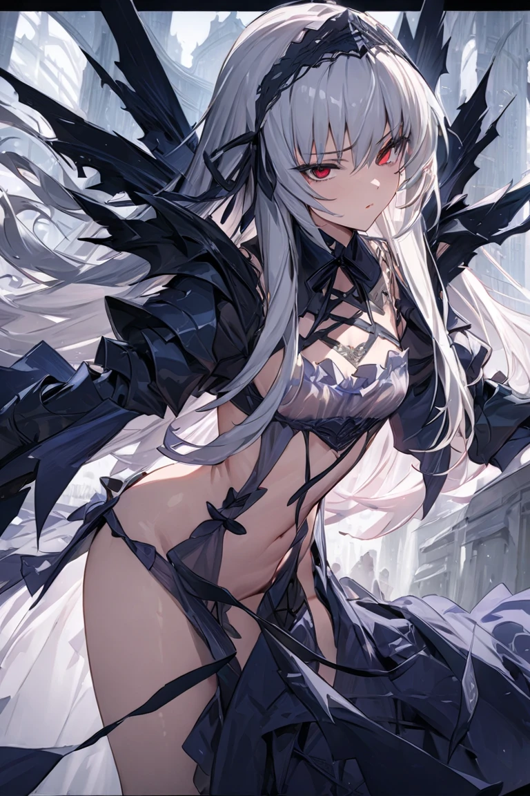 High resolution、Girl、Silver Hair、Long Hair,(),Lion ears、Grey Eyes、Slender、Toned body、knight,,Tattoo,