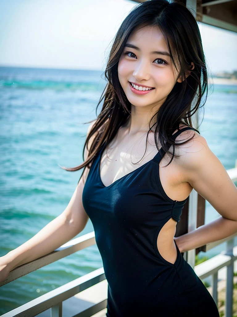 Tabletop, Highest quality, figure, Very detailed, In detail, High resolution, 8k wallpaper, Perfect dynamic composition, Beautiful attention to detail, dress,Medium Hair, small , Natural color lip, Random sexy poses,smile,Okinawa