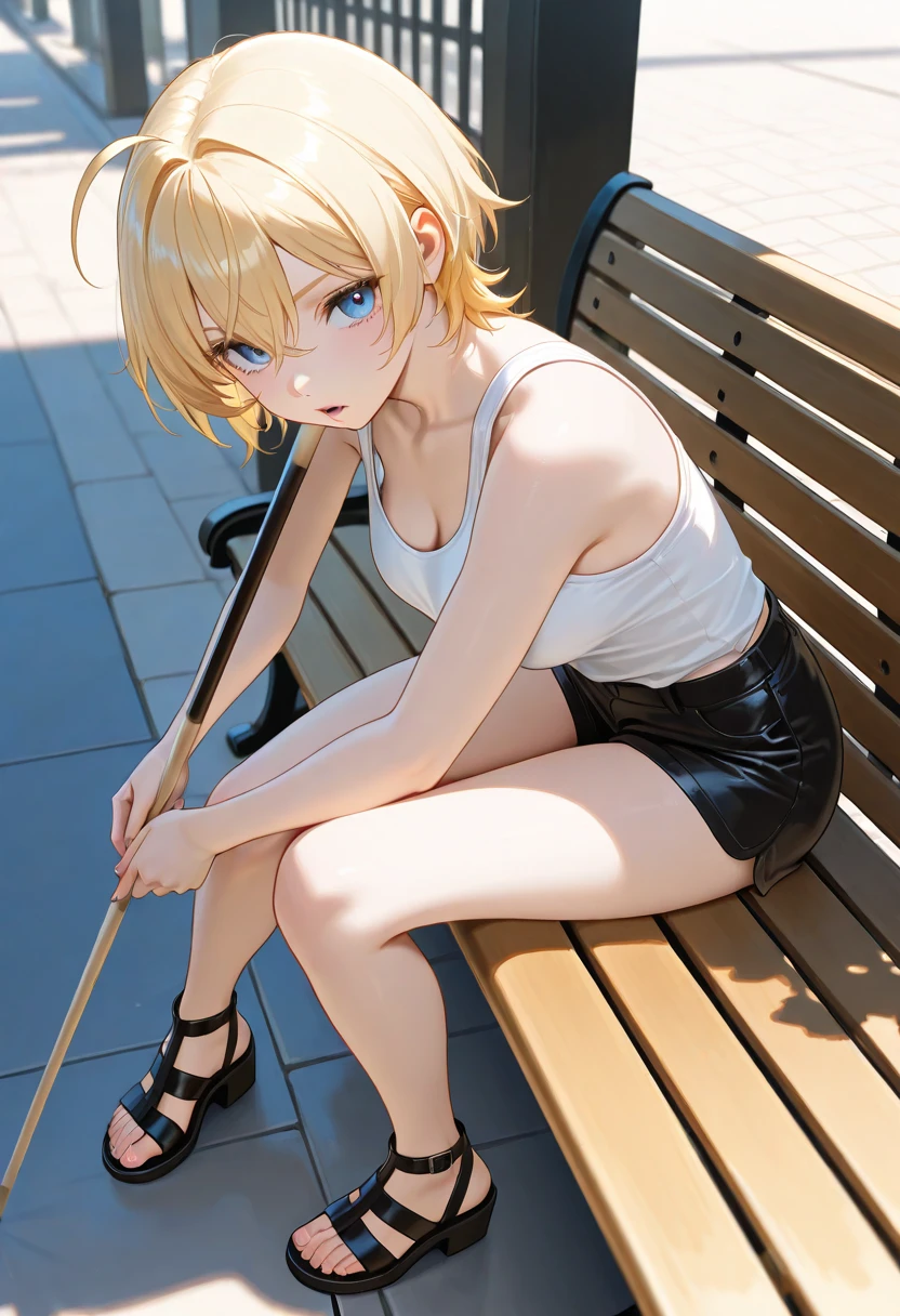 best quality, sunshine, detailed background,extremely detailed,body ratio, girl, cute, blonde hair, ruined city