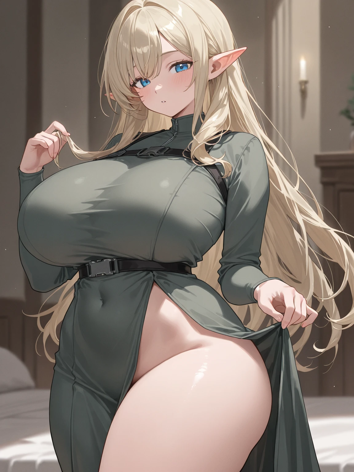 Elf in tight combat uniform