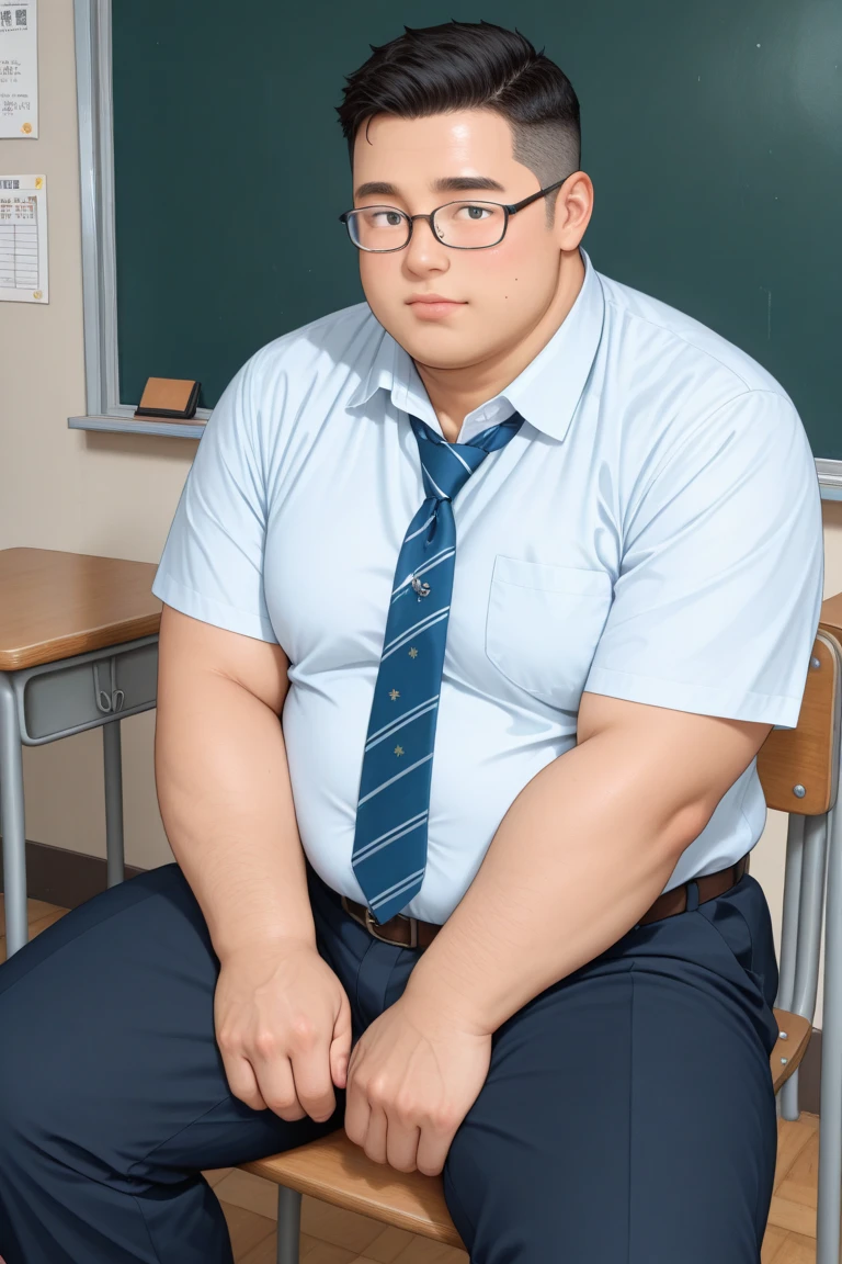 comfetely , nsfw, severely torn shirt,muddy,School,blackboard,schoolyard,Whimpering,sad,white briefs,realistic,khd, Super giant,Half-human, half-Asian black bear, Nakeng man, no pants, Short and stocky exposed,Erection body, East Asian slightly chubby young man,A slightly chubby young male student in his teens, gay