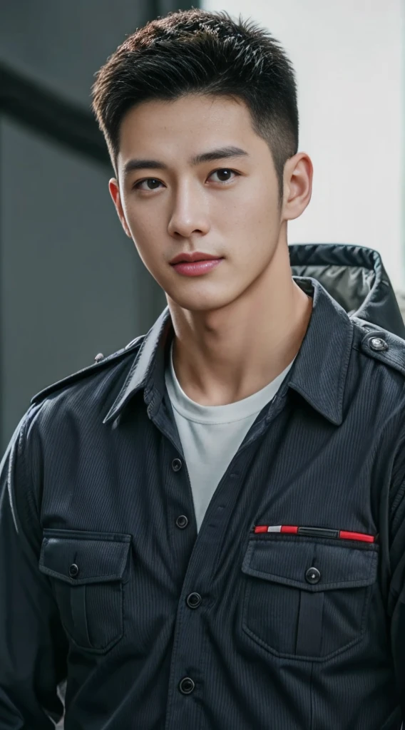 top-quality、tmasterpiece、超A high resolution、(hentail realism:1.4)、详细的脸、独奏、1Human male、The upper part of the body、Dark hair、glistning skin、dense skin、(Asian people)、buliding、(absurderes、A high resolution、ultra - detailed)、、1 male、Adults、(20-year-old man)、A handsome、Tall muscular man、broad shoulder、extra very short hair、Angular jaws、Thick neck、thick eyebrow、extra very short hair、brunette color hair、Fine eyes and detailed face、 Highly detailed CG Unity 8K wallpapers、intricately details、(Style swirl magic:0.7)、looking at viewert、独奏、(full body Esbian:0.6)、细致背景、A detailed face、dynamicposes、、Urban background、dynamic compositions、 musculous、、((((Crotch bulge))))、A handsome、 ((masutepiece:1.4, Best quality)), ((masutepiece, Best quality)), (photographrealistic:1.4)、(((police officers)))、(Japan Police), full of sweat, (he is wet, Wet 1.2), , blood vessels in the arms,japanese male、wearing an outfit、Wild personality,Be proactive,It rained heavily,in Japan,Japan's top police uniform,Japanese police uniform pants,Right handcuffs,truncheon, Left-handed pistol、Doctor pants,full body Esbian、Blue shirt、Wild pose、Stand in front of a police car