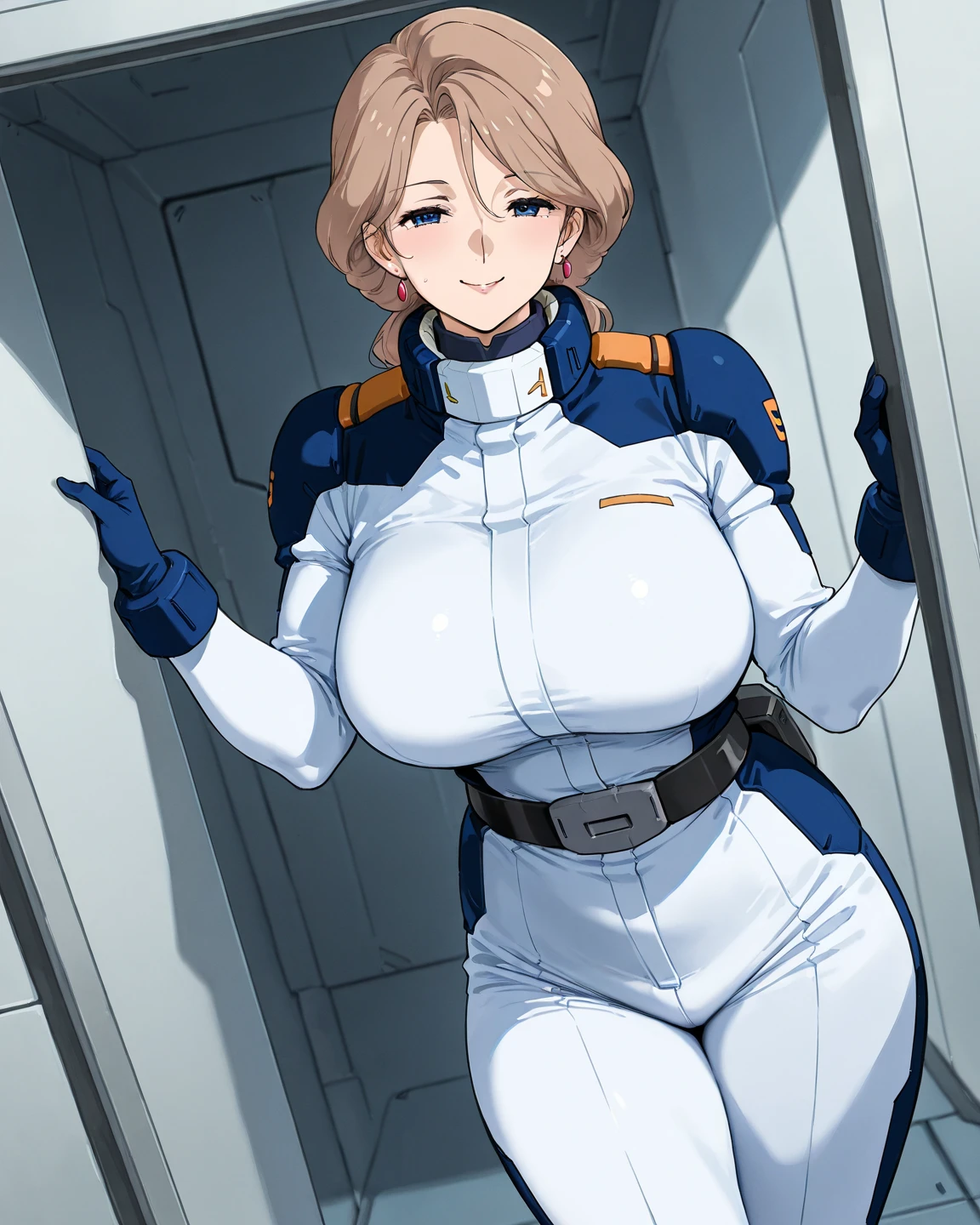 score_9, score_8_up, source_アニメ,Kugisaki Nobara XL,very Big Breasts,((1girl)),White background,shiny skin,leotard,latex,gloves,front view,Heavy breathing,empty eye,Expressionless,sf