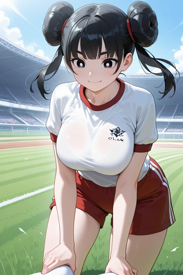 anime、30-year-old woman１people、Sportswear、Absolute area，POV，Blushing，Red lips，Sexy，smile、Sweaty、lure、Sexyポーズ、MILF、Park Background