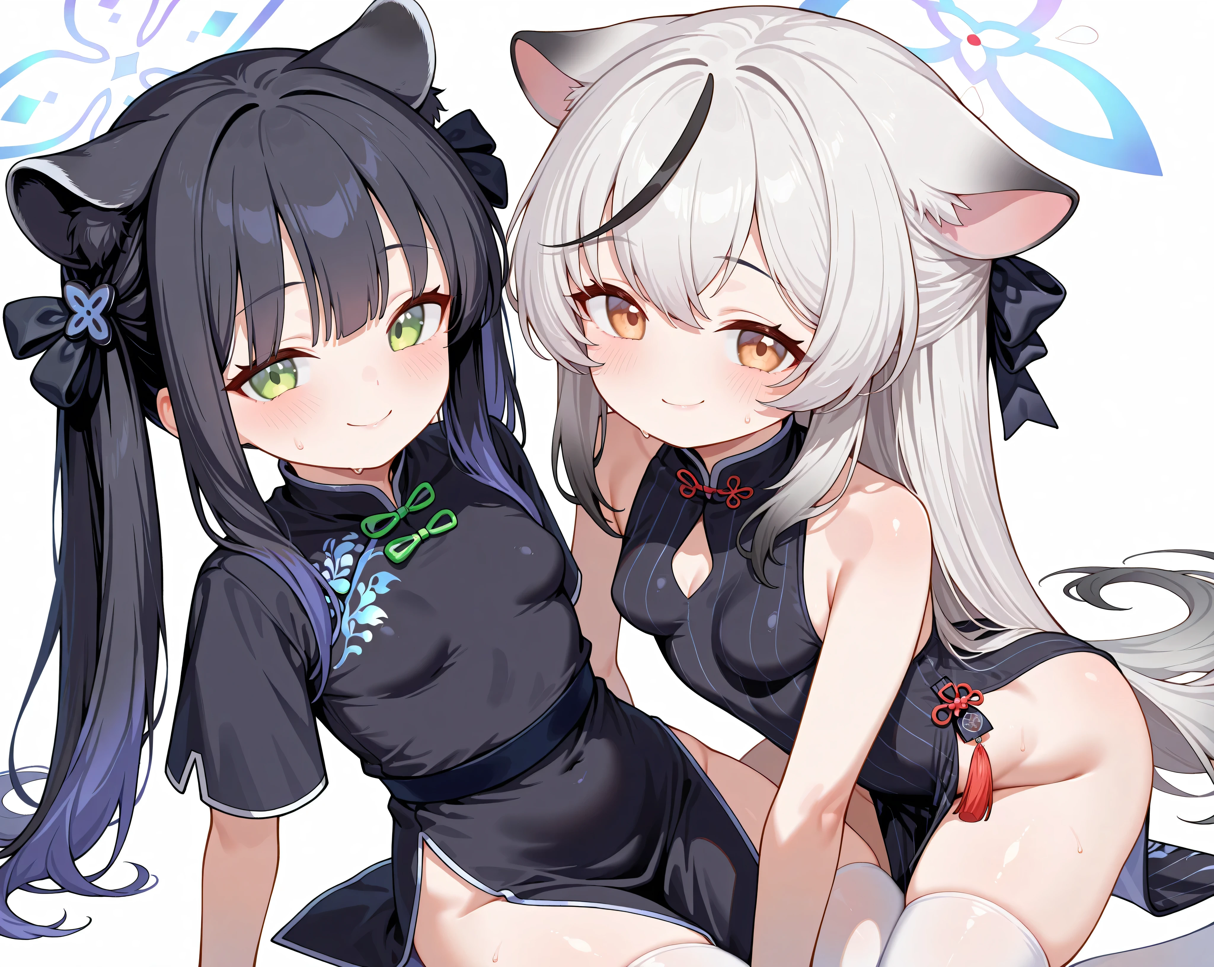 anime garota fofa, olhos pretos escuros, cabelo preto, orelhas de raposa, rabo de raposa, usando roupa formal, olhar serio, pousando para a tela, SELFIE garota fofa, mao na tela segurando ela