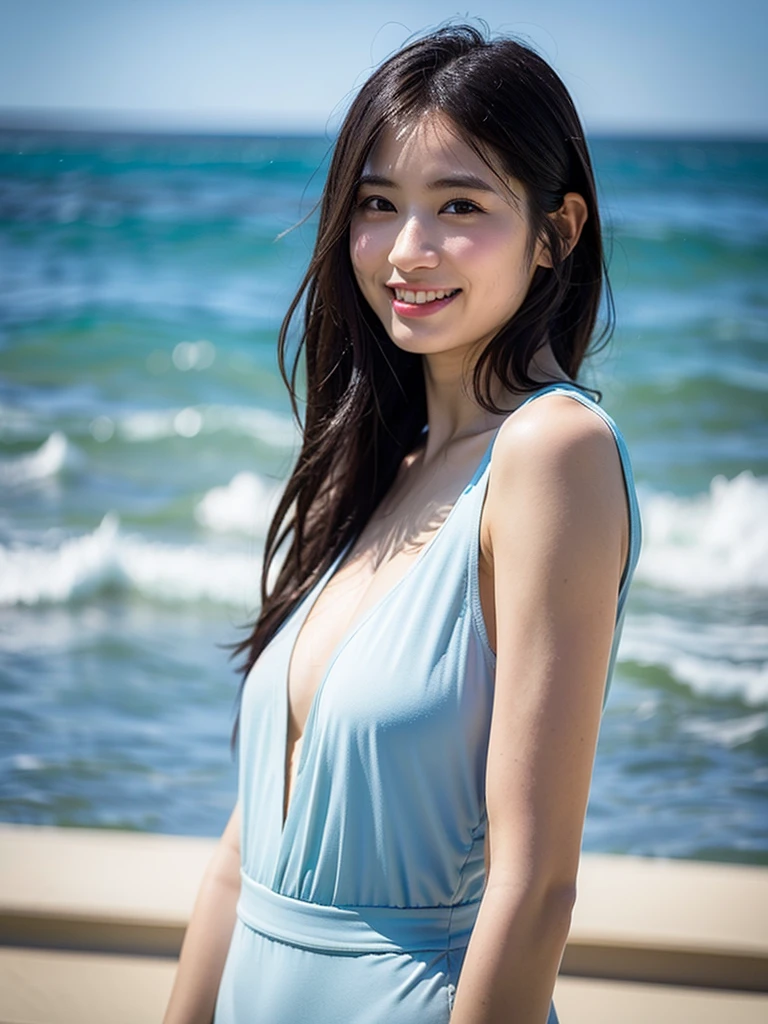 NFSW(((High resolution))、8K、(In detail))、(Highest quality)、Beautiful girls、A beautiful girl with white wings growing on her back、Cute beautiful girl with a smile、Very attractive beautiful girl、(The white bikini is a halter neck with a string.)、blue sky、Cobalt Blue Sea、White sand beach,(((Your smile is cute,)))、((12-year-old girl:1.5))、Super cute lolita idol、(((Beautiful girl in a revealing white dress, Transparent muscle)))、(Slender body and beautiful breasts)、((Well-formed and elegant face:1.5))、(セミnude)、NSFW 、nude、(((Belly button exposed)))、(Big Breasts: 1.5)、tits、Tiny Bikini、セミnude、naked、可愛い美少女のnaked、(((Random design dress:1.5)))