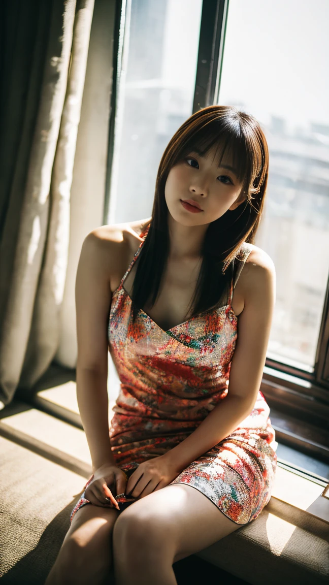 nsfw ,(8k, best quality, masterpiece, ultra highres:1.2), 1 girl , beautiful 22 year old woman named Tsukiko wearing loose dress,out door, microdress,panties,in mtr, (pantyshot,half sitting:1.4), ass visible through thighs, thigh gap, short dress ,(photorealistic:1.4), small breasts, dynamic pose, erotic pose ,official art, extremely detailed CG unity 8k wallpaper, ultra high res, professional photography, <lora:InstantPhotoX3:0.4> ,<lora:FilmVelvia3:0.4> , <lora:microdress_v0.2:1>