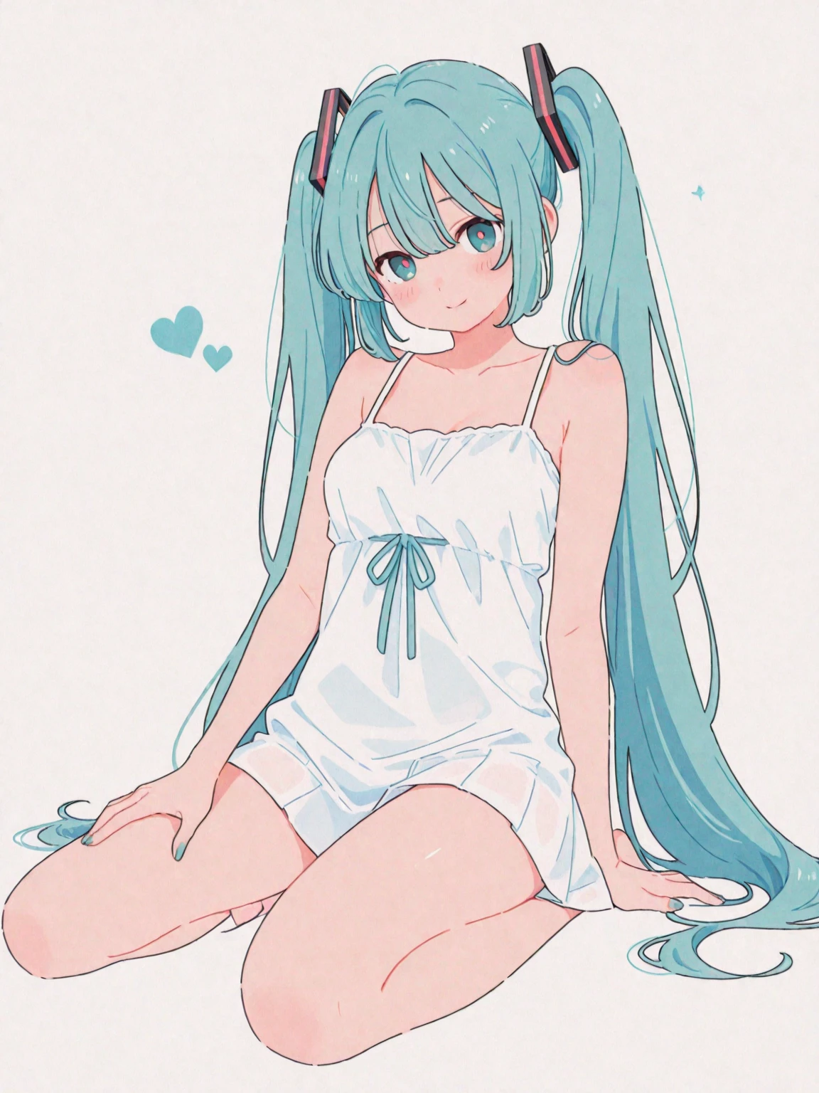 blue hairs, Black eyes, white under lingerie