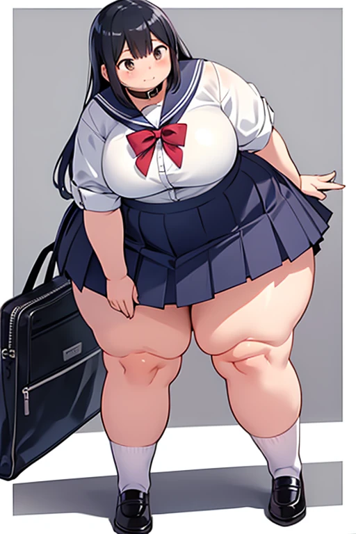huge breasts, big hips,full body shot, mature mother, Whip whip lower body, plump thighs, plump calves, bewitching mature woman, Perfect body, plus size model,high school girl,sailor suit, skirt is short,Mature woman wearing sailor suit,