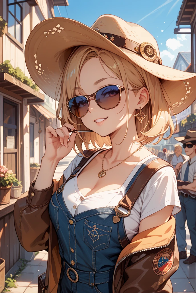 (masterpiece:1.2, best quality), (1lady, solo, upper body:1.2), Clothing: white bikini, wide-brimmed hat, strappy sandals, Accessories: shell necklace, tinted sunglasses, Hair: loose beach wavy, Makeup: natural, glowing skin, Behavior: relaxed, carefree, free-spirited, Location: beach, resort, outdoor festival, average breasts, soaking wet, (beautiful detailed face, beautiful detailed eyes), (sunbeam, sunlight, rose, wind)