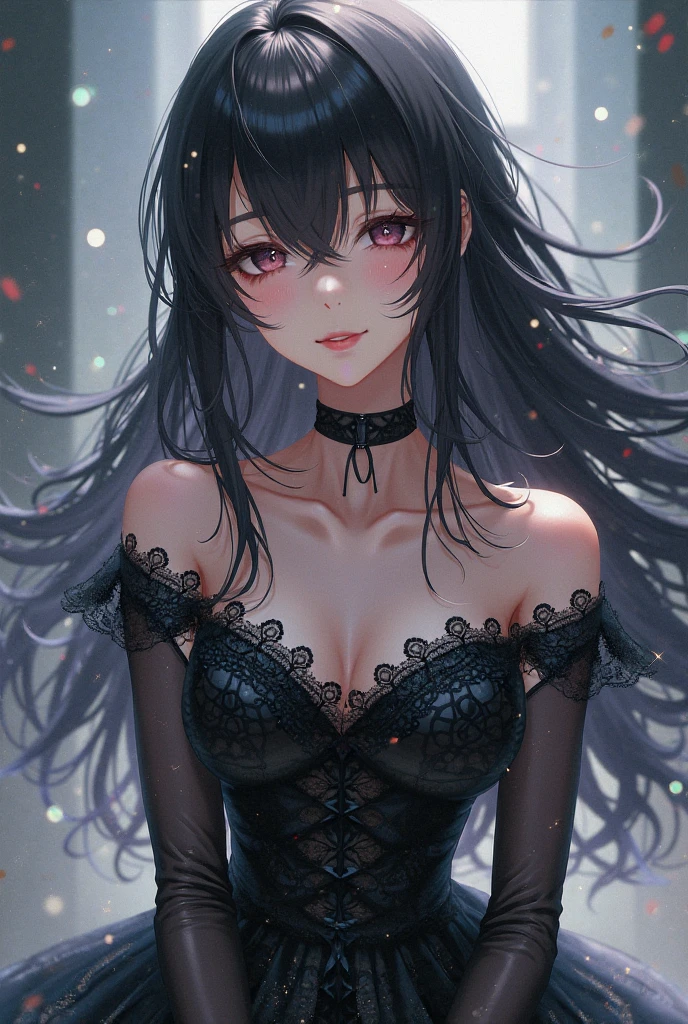 anime black hait dress