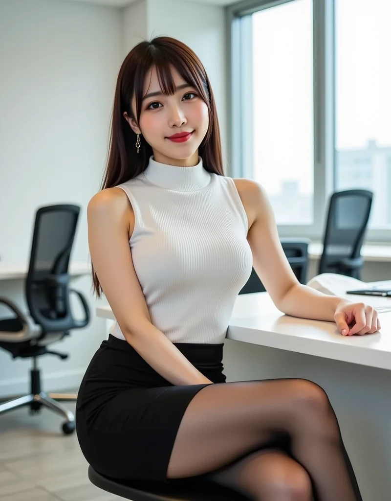 (Realistic:1.2), 18yo Girl, sexy outfit , sitting, computer classroom