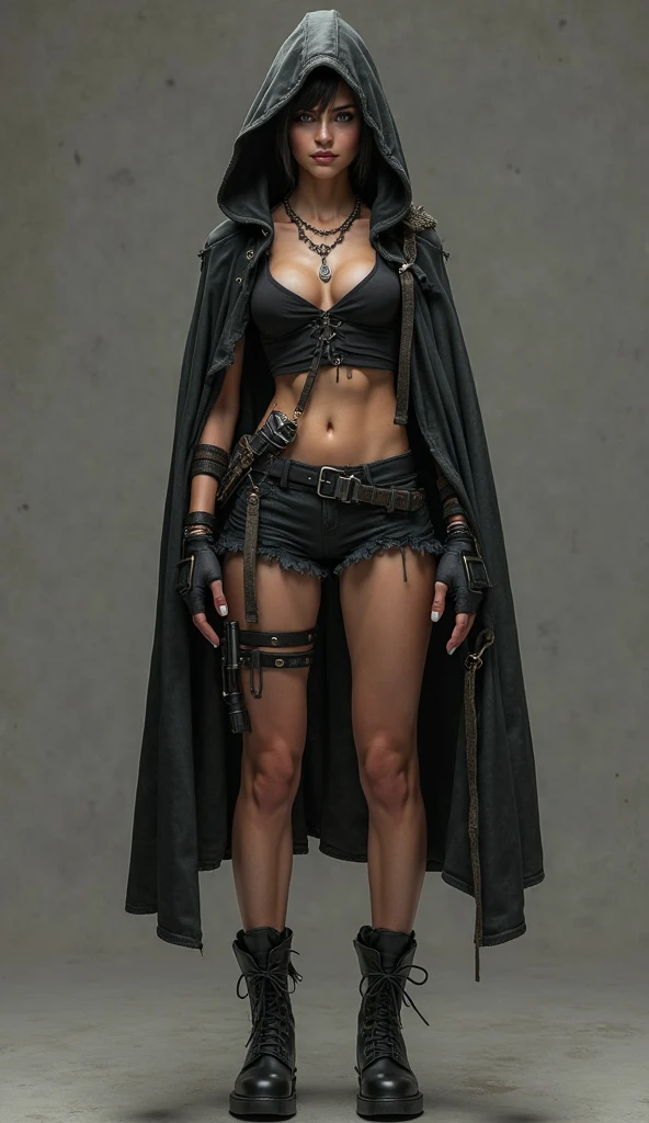 ,(cum overflowing from the pussy:1.2),nude body,(open_legs:1.3),(1 girl),(cyborg ninja style:1.0),female ninja with sword,Wearing a Fishnet tights,front,1girl,(Big eyes:1.2),(beautiful eyes:1.2),(beautiful face:1.3),(detailed face:1.3),(smile),(muscular:1.1),(sensual:1.3),(thick thighs:1.2),(Body moistened with sweat),(background is black:1.5),(blur background:1.2),(master piece,highest quality,ultra high resolution,Super detailed,8K),wallpaper