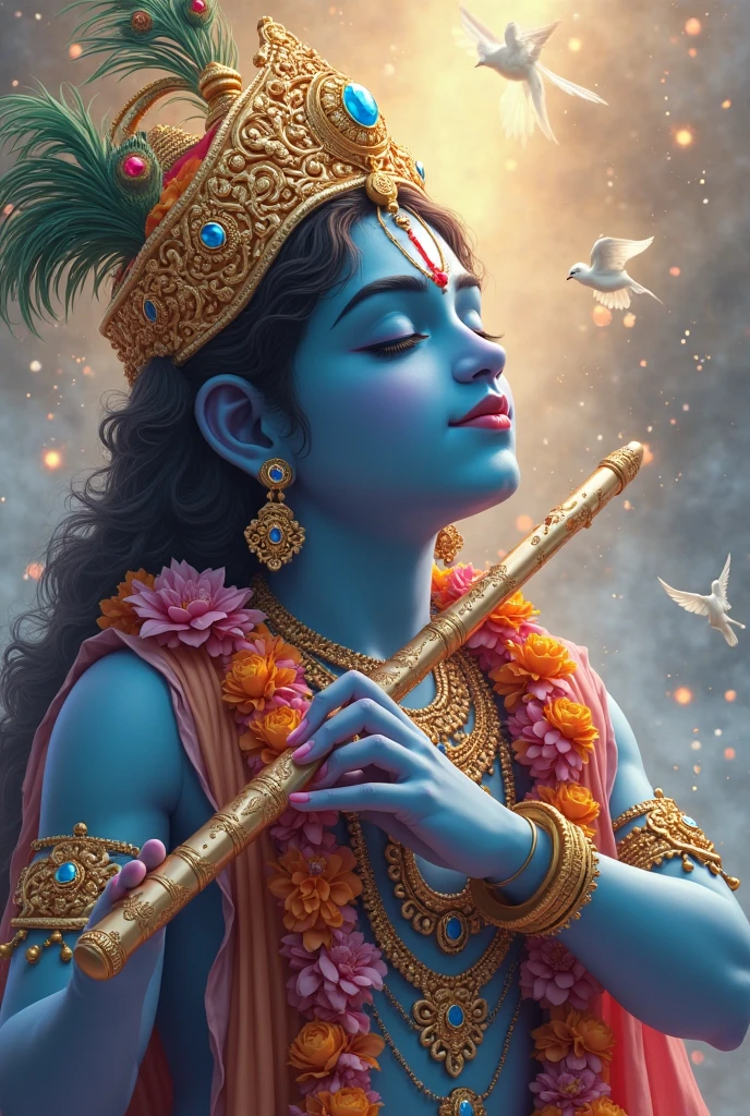 Lord krishna video   100 times beautiful more than holding fluit 

