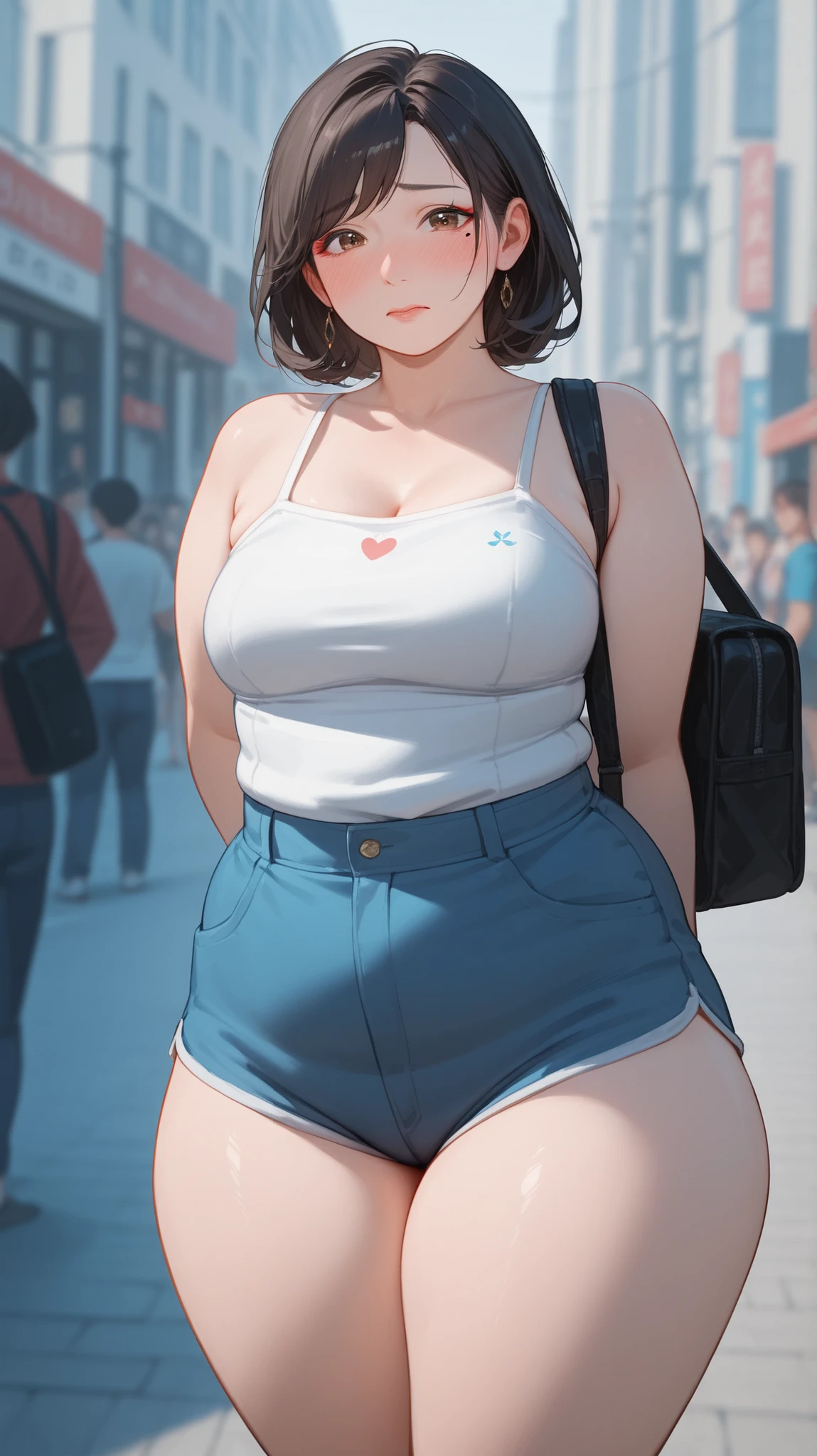 score_9 score_9,score_8_up,score_7_up, (uraraka ochako), 1girl, gyaru, (plump), b1mbofication, before and after, (transformation), hypnosis, (huge breasts), (huge ass),