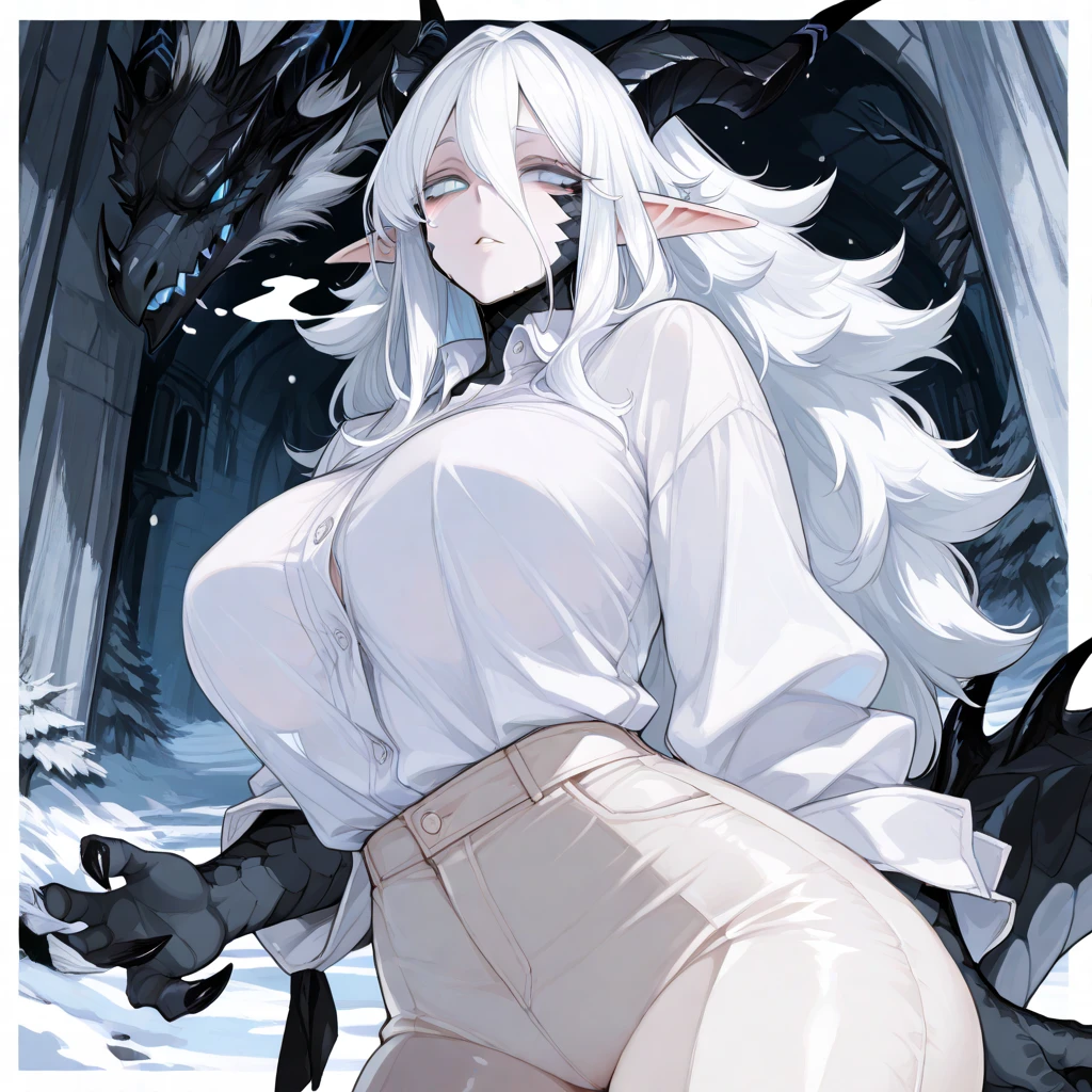 obra maestra, mejor calidad, ultra alto detalle, cowgirl position, a horcajadas, 1 chico, 1 gray skin elf white hair, ponytail haircut, aqua eyes, heavy breathing, moaning, (sex), penis