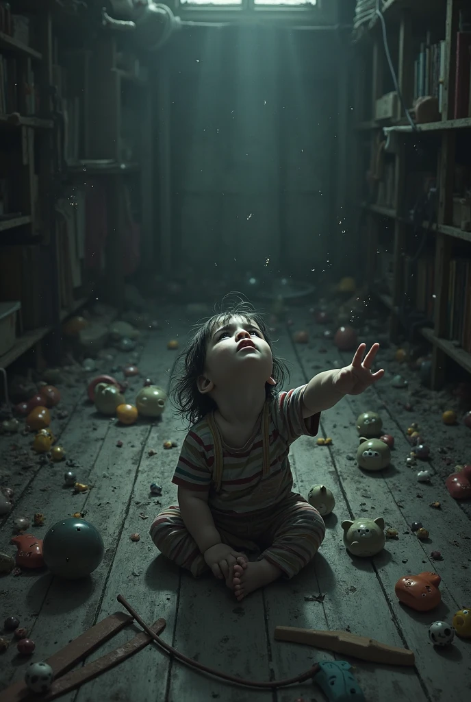 Child inside a sack horror scenario