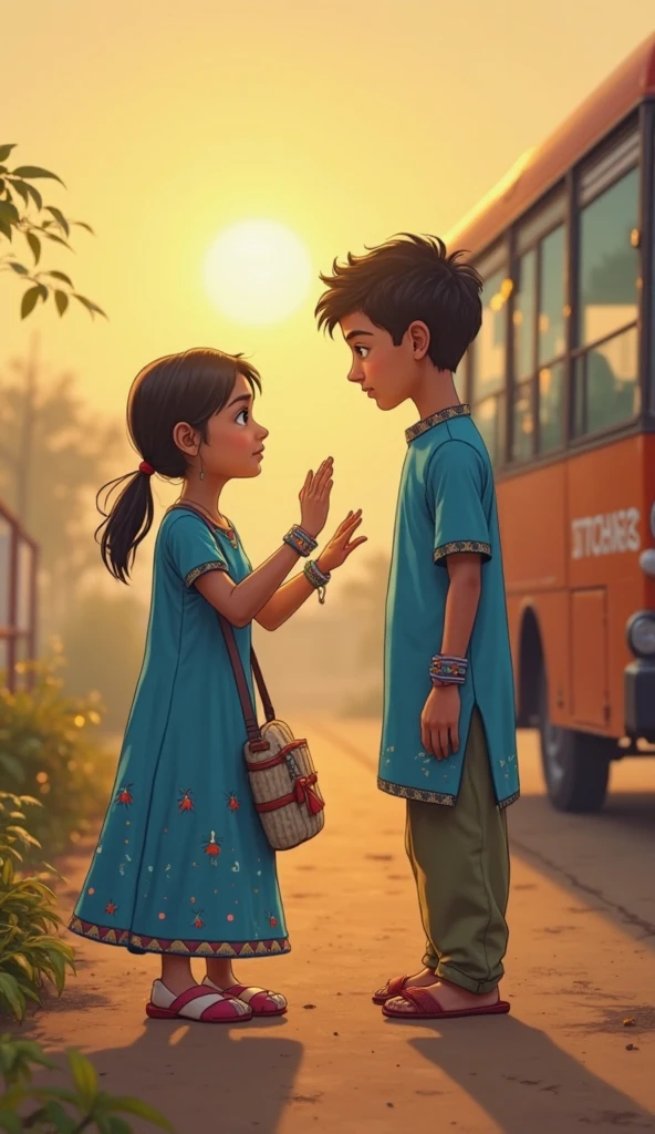 A school girl or boy date each other in india