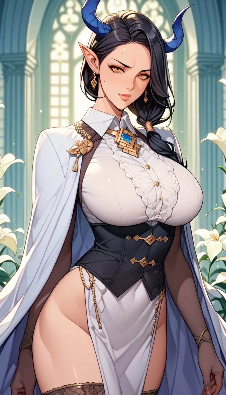 A woman with big ,Young princess,victorian style,clavicle,Prominent and smooth underboob,Lace nightdress,exquisite,transparent,pubic,at the banquet,shed tears,Fear,