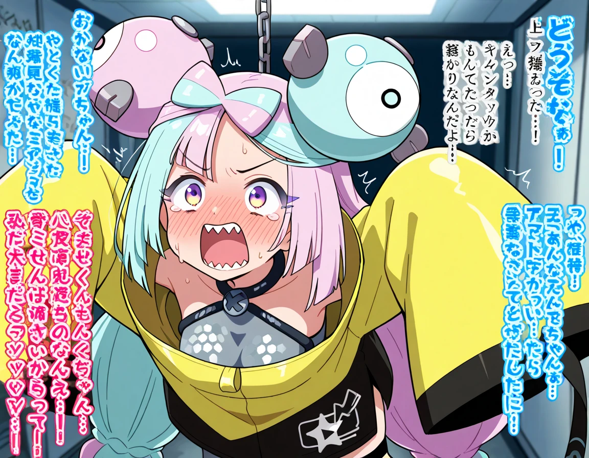 iono (pokemon), pokemon, Monster girl quest, leggings, grey bodysuit, (gloves), seductive grin, smug, half closed eyes, blush, 1boy, (shota), 1girl, larger female, large female, side view, girl sitting on top, female on top, open field background, tight grip, ((handjob)), rubbing penis, glovejob, stroking penis, foreskin, retracted foreskin, cumming, pushed down, pinned down, looking at eachother, looking at boy, scared boy, fearful boy, (exhausted boy), (hand around penis), holding penis, squeezing penis, (inserting finger in penis), game ui, defeated, (((health bar above boy))), draining kiss, ((((((damage texts)))))), dohna dohna, text; boy is confused