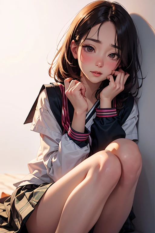 There was a woman sitting on the bed,Rest your head on your hands,18 yrs old,inspired by Li Fangying,chinaese girl,Inspired by Ma Yuanyu,1 6 years old,xintong chen,low quality photo,long haired,inspired by Huang Ji,young asian girl,2 8 years old,2 2 years old,Double ponytail