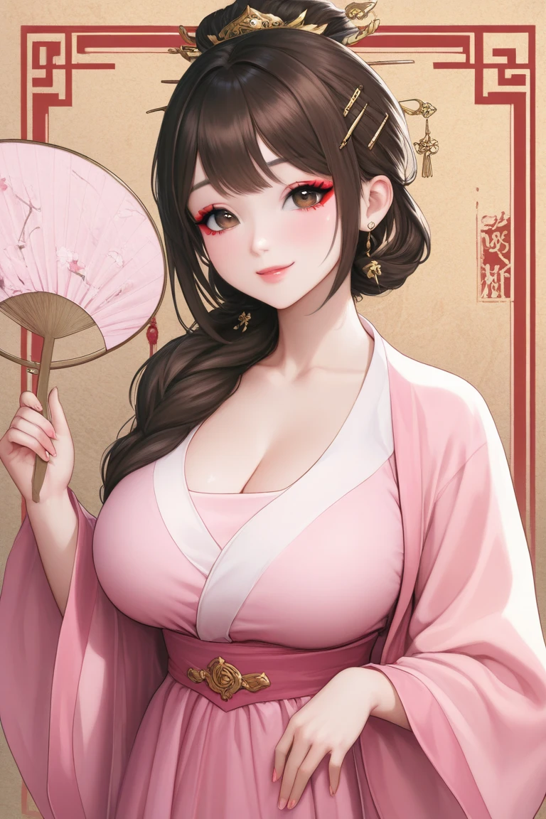 Nezuko_normal, smirk, (gorgeous, beautiful, enchanting:1.3) almost completely naked, robe falling off body, cleavage, nipples showing, hands holding robe, sexy