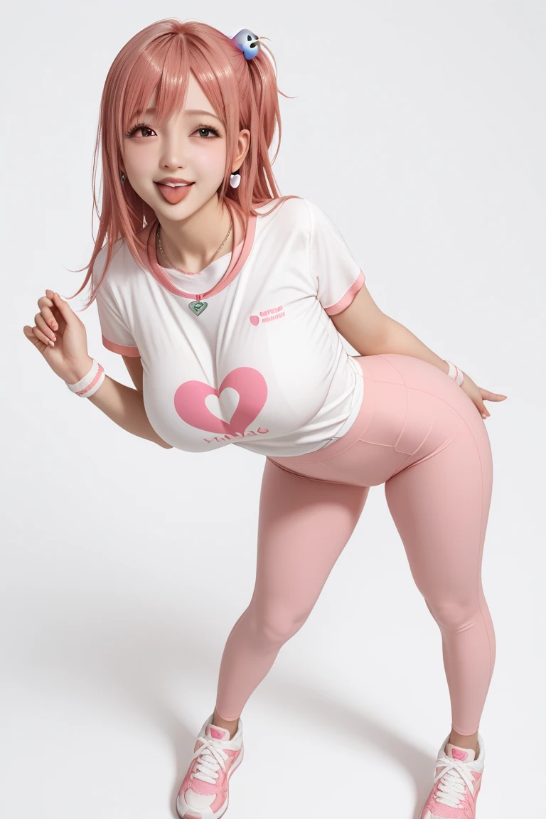 full body,gym uniform,(breast squeeze:1.2),(Thin type:1.5),(large breasts),(wearing glasses:1.5),(Hair color divided into black and pink on the left and right:1.5),(random hairstyle),(Highest image quality, (8K), Ultra-realistic, Best Quality, High quality, High Definition, high quality texture, high detailing, Beautiful detailed, fine detailed, extremely details CG, Detailed texture, realistic representation of face, masterpiece, presence)