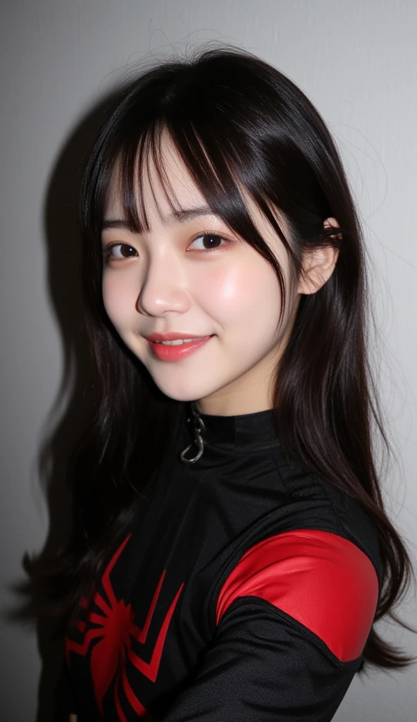 (Highest quality、Tabletop、8k、Best image quality、Award-winning works)、Cute beauty、(A perfect all black smooth wool long sleeve knit.:1.5)、(The simplest pure black background:1.5)、(Face close-up:1.4)、(Very large breasts:1.1)、(Cleavage:1.1)、Accentuate your body lines、The biggest smile showing off beautiful teeth、(look straight at me:1.1)、(Perfect Makeup:1.1)、(Bright and glossy lipstick:1.1)、Ultra-high definition beauty face、Ultra HD Hair、Ultra HD Shining Eyes、Ultra High Resolution Perfect Teeth、Super high quality glossy lip、Accurate anatomy、Very beautiful skin、Ultra high resolution and beautiful, Glowing Skin、An elegant upright posture when viewed from the front