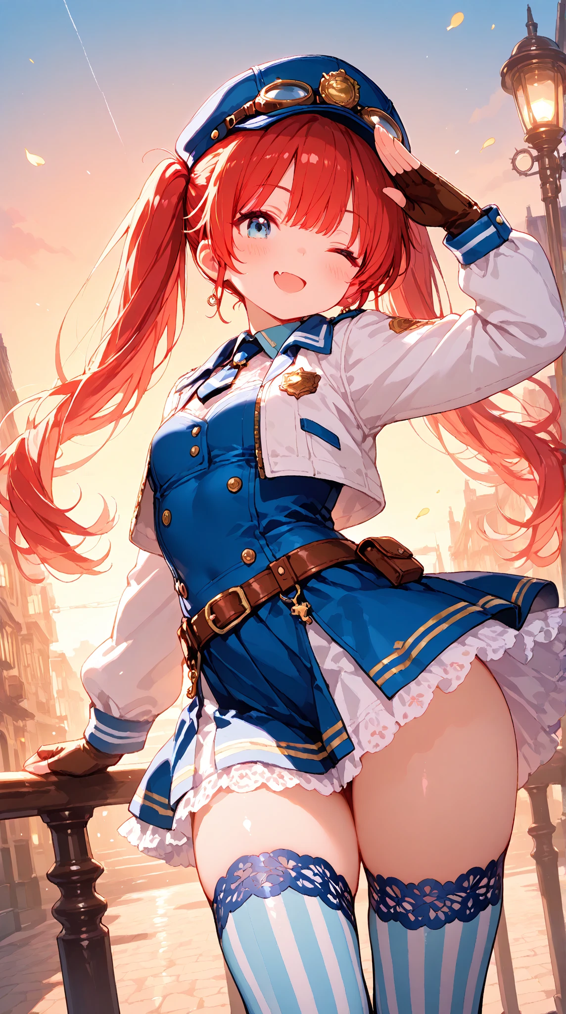 ((a boy)), orange hair, darkblue eyes, ((military uniform)), long boots, ((单人)), ((军服外套)), ((棉衣)), ((holding weapon)) 