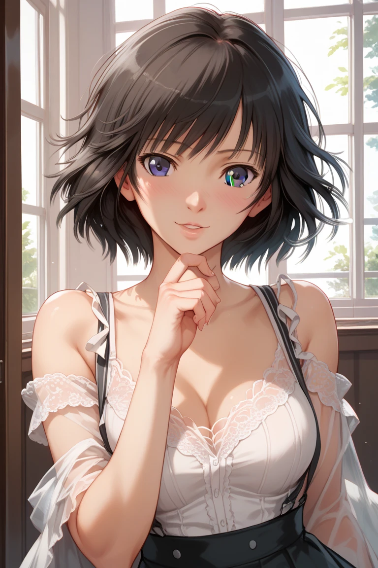 Attractive breasts、Beautiful and attractive anime woman, Enchanting anime girl, Top rated on pixiv、Short Bob、Healthy Body、Are you okay、Laughter、See-through underwear、Earrings、Tattoo all over the back、Short Bob、Quiet、Inconspicuous