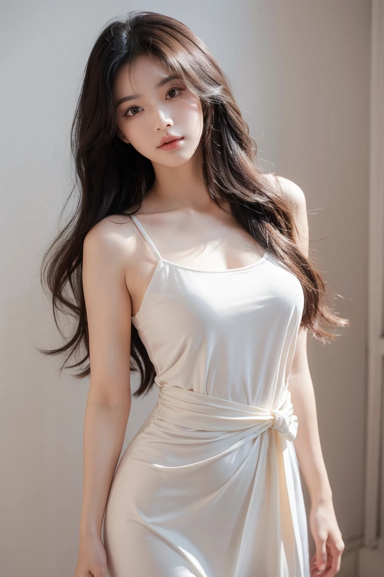 ((highest quality)), ((masterpiece)), (detailed), Perfect Face,Japanese,10th Generation,SLR,Thin arms,Thin legs,White Dress,Inside the room,Kind Face