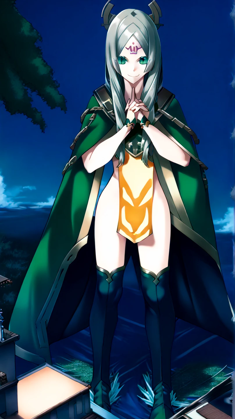 score_9, score_8_up, score_7_up, score_6_up, BREAK source_anime, best quality, masterpiece,
1girl, solo, nowi feh, white clothing, two-piece bodysuit, silvery shining bodysuit, midriff, long blue hair, yellow-eyes, circlet, black cape, big breasts, black gloves, white multiple belts, garter straps, thighhighs, black thigh boots, expressionless, looking at viewer, night sky, post-apocalypse, crumbling city on background, late night, moon, dark alleyway, detailed face, from below,