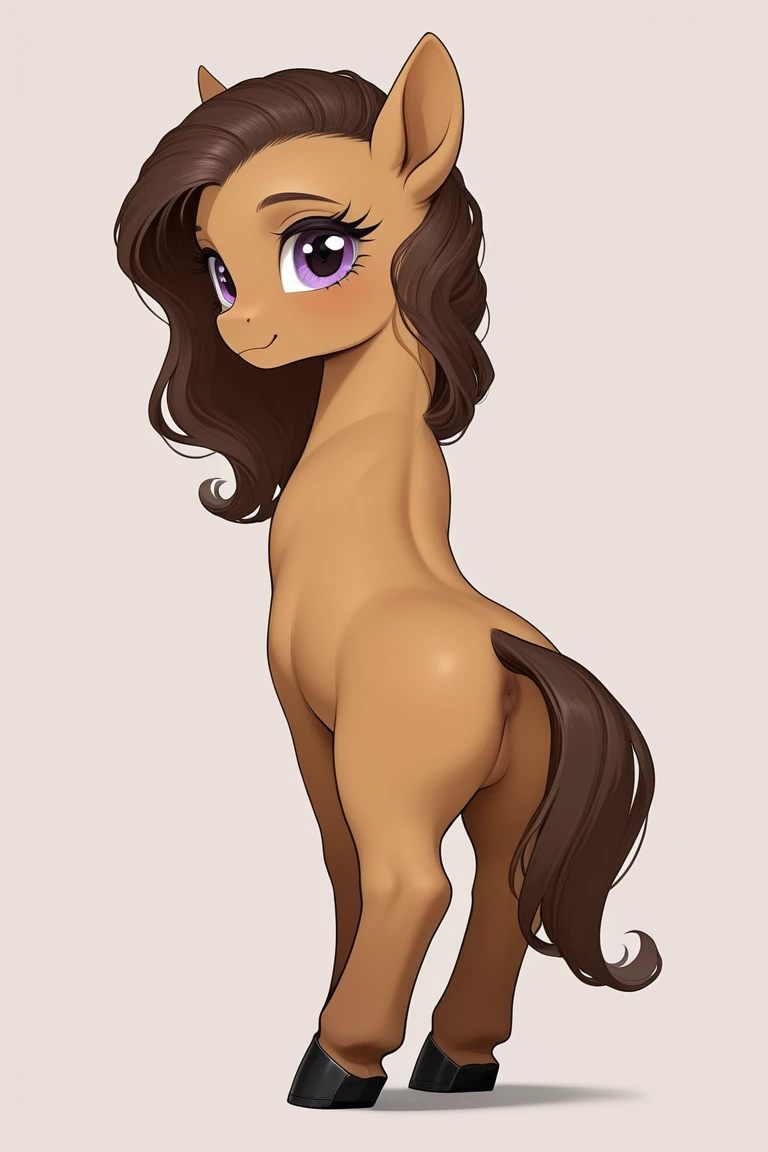 (score_9), (source_pony), (solo), (earth pony), ((anthro Sunny Starscout1.1)), (nude), sexy, blushing, seductive look, messy hair, lidded eyes, sultry pose, bedroom eyes, anatomically correct, night garden, small breasts, half body, solo, hourglass figure, curvy, plump body, young, short, chubby, cute, high res, facing straight at viewer,