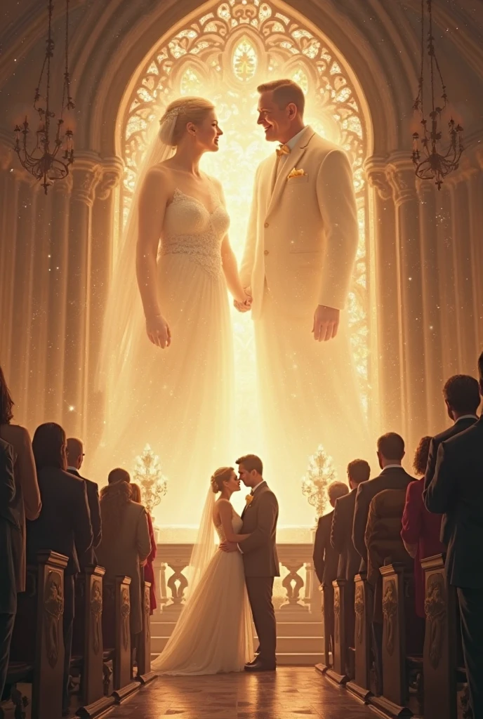 muscular tall man and women
Getting married in church