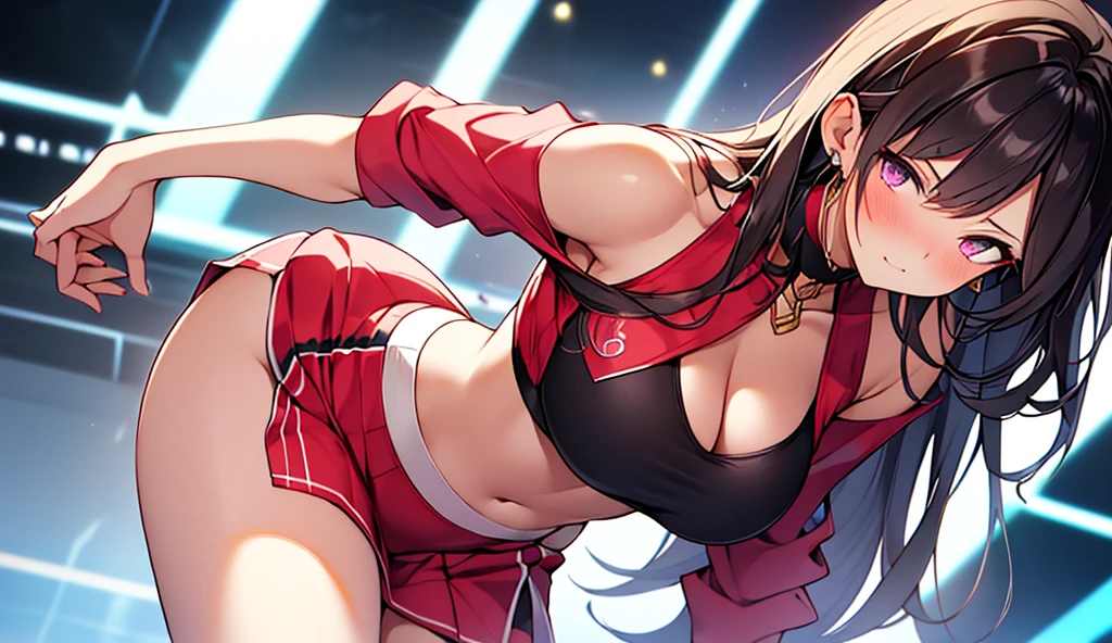 (dynamic angle:1.3, front view:1.1, breast focus:1.3, from below:1.2), (dynamic posing:1.5, sexy posing:1.2, leaning forward), (seductive smiling:1.3), ((looking at viewer, holding a cake)),highest quality、(real、photorealistic:1.4),(ultra high resolution, 8K RAW photo, clear focus), best qualtiy, natural lighting, field depth, (Bright pupils, detailed beautiful eyes, high detailed face), Red lip, (tight focus:1.2, from below), sexy posing, a girl 22yo old, teacher, wearing a , bootyshorts, Thicc, thin breast, long hair, blue eyes,off-shoulder dress, sweater dress, off-shoulder sweater, red sweater,garter stocking, cleavage:1.1, midriff, black shorts, black thighhighs, thigh strap, pretty girl, (highly detailed beautiful face and eyes,firm breasts),real skin,((black,hair,long pony tail hair)),thin pubic hair,cute,lovely, detailed eyes, This masterpiece is only visually stunning but also tells,(double breasted:1.2,under bust:1.2),(with sparkling eyes and a contagious smile),open mouth, Looking at Viewer, posed cleavage:1.2,pose muy sexy"

