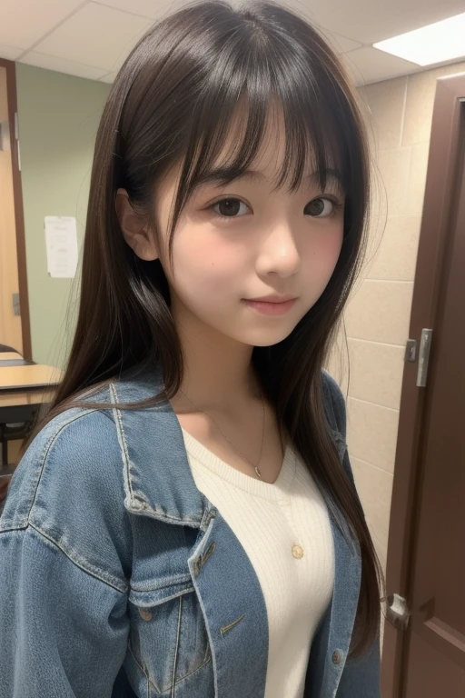 high school student,a girl,beautiful face,big breast,,Japanese