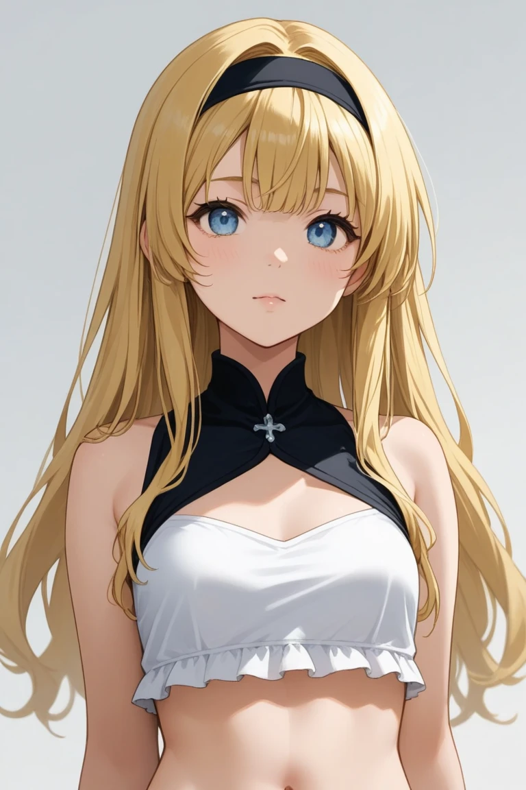 a close up of a woman in a black dress with long hair, anime visual of a cute girl, anime best girl, blonde anime girl with long hair, seductive anime girl, anime girl named lucy, an anime girl, female anime character, anime girl wearing a black dress, junko enoshima, anime girl with long hair, ecchi anime style