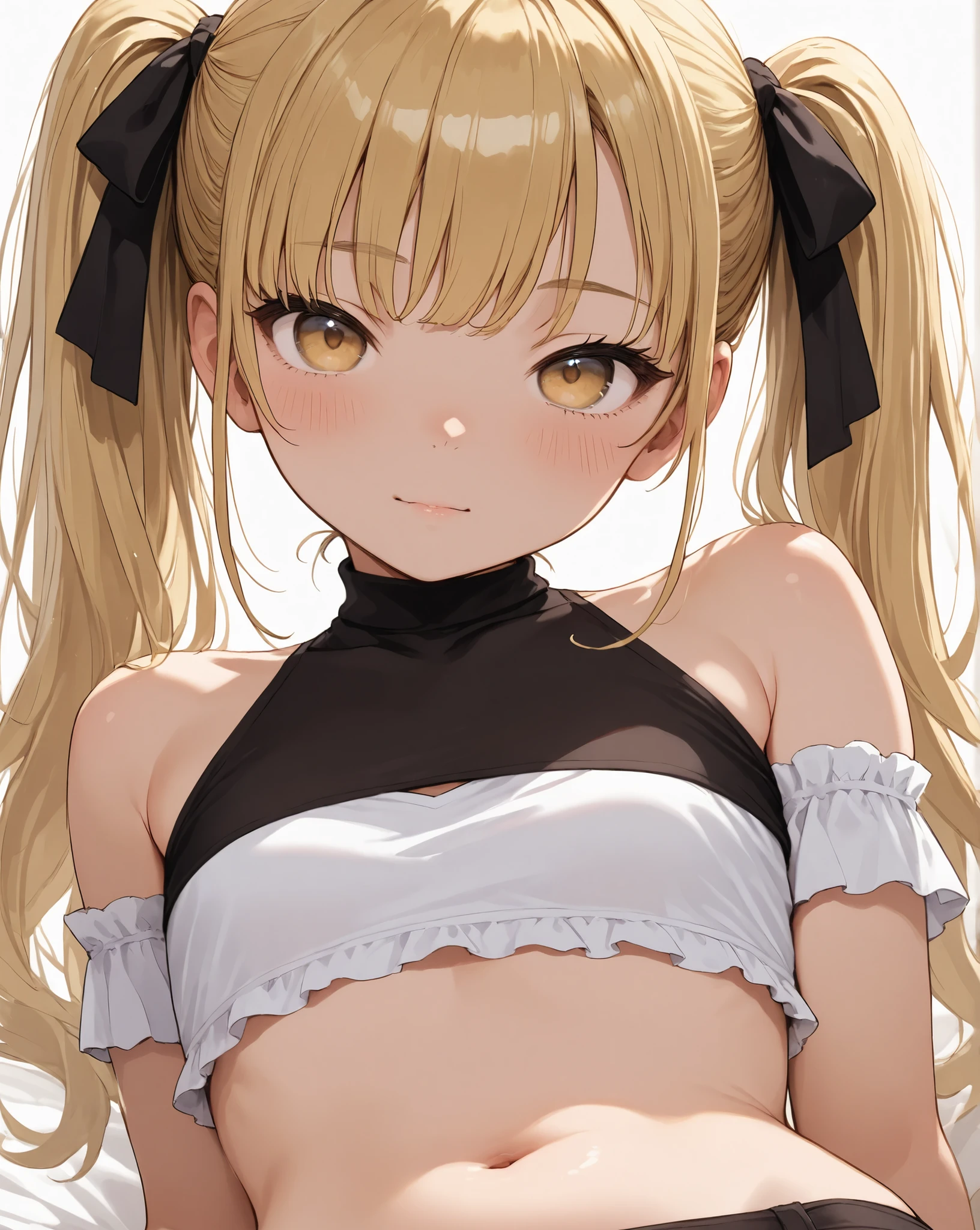 nsfw, Highest quality ,masterpiece, One girl, Kagamine Rin , Hair Ribbon, bow, White shirt, Sailor collar, No shorts allowed, No pants, Without skirt, Down blouse, Detailed depiction of nipples visible,
Fine and shiny eyes, Flat Chest, High resolution, wallpaper, 8K, Best lighting, Highly detailed illustration, Leaning forward,
blush, Embarrassing, smile, Open your mouth
((Realistic striped yellow panties)), Crotch seam, ((Panty shot)),
White Background , Browsing Caution, ,
Dynamic pose, Dynamic Angle